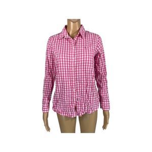 Lands End Long Sleeve Top, Womens size XS,White/Pink